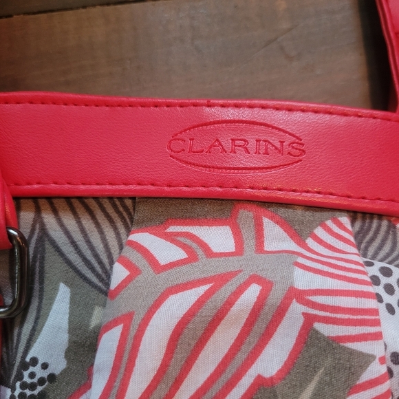 Clarins Red Floral Tote Bag - Picture 2 of 6